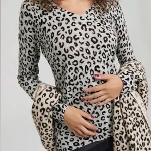 Charter Club Cashmere Animal Print Sweater